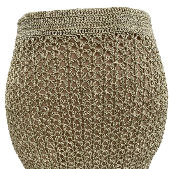 Boho Crochet Midi Skirt Floral Lace Cottagecore Festival Young Essence XL - Picture 7 of 8